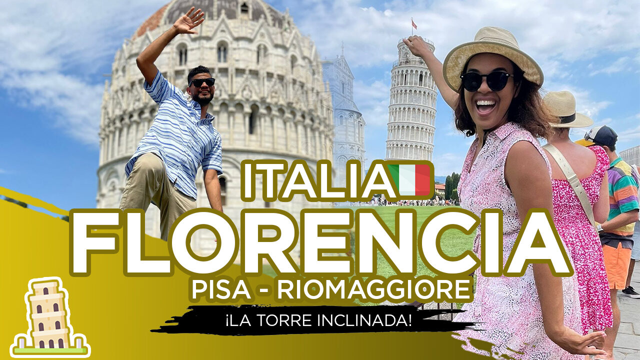 Los fundadores de Cocotal Travel frente a la Torre de Pisa